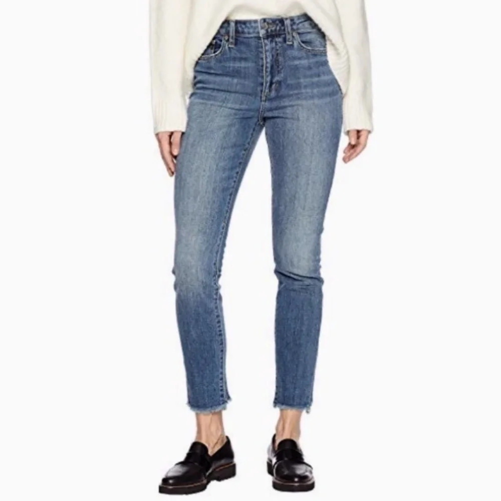 Joe's Jeans Women's Skinny Jeans Icon Ally Raw Hem Midrise Denim Indigo blue